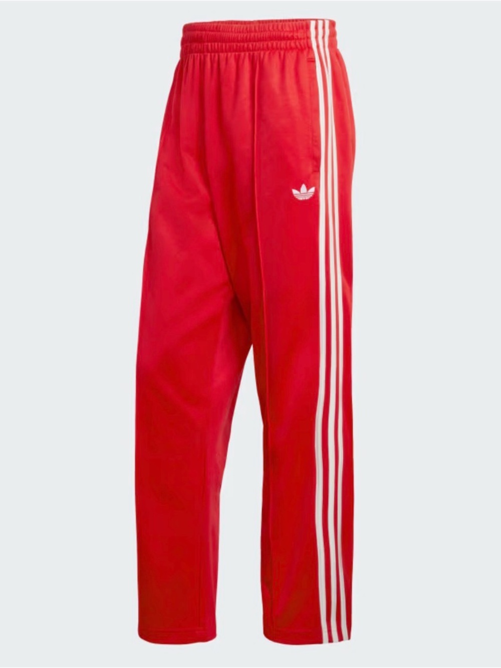 adidas Kids Red Track Joggers with White Three-Stripe